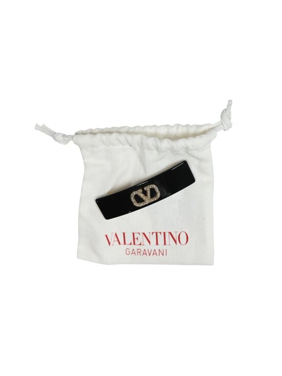 Valentino Garavani V Logo Hair Clip in Black main image 4
